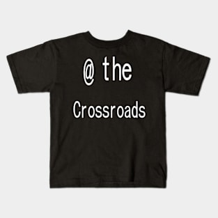 At the Crossroads Illustration on Black Background Kids T-Shirt